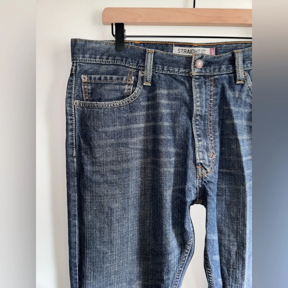 Levi’s 505 Denim Jean Pant Straight Fit Men Size 38 X 30 Dark Blue Cotton